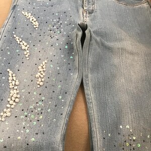 CACHE’ DESIGNER Pearl And Sequins Women’s Jeans - Tall Women’s Clothing