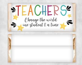 Teacher chocolate bar wrapper DIGITAL DOWNLOAD fits 110g large bar of chocolate