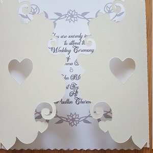 Heart cut out, scroll edge gatefold card SVG cutting file.