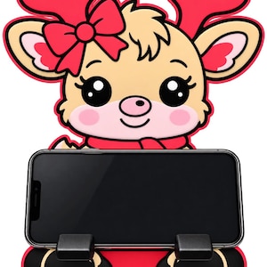 Reindeer Mobile Phone Stand: 3D Print STL AND 3MF  (Digital Download)