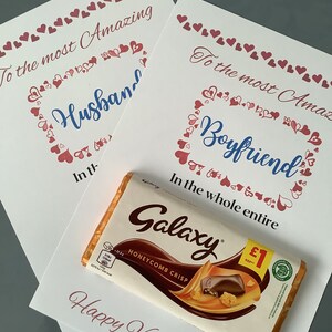 夫とボーイフレンドのバレンタインチョコレートバーボードプリント。デジタルダウンロード。
