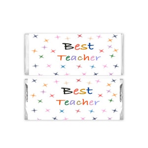 Best Teacher chocolate bar wrapper Digital Download for large Galaxy bars of chocolate.