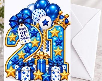 Any age milestone birthday card with envelope.