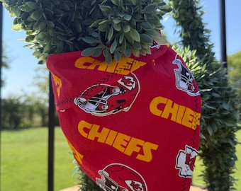 Kansas City Chiefs Dog Bandana: Handmade NFL Pet Scarf Snap On Dog Bandana Custom Pet Bandana