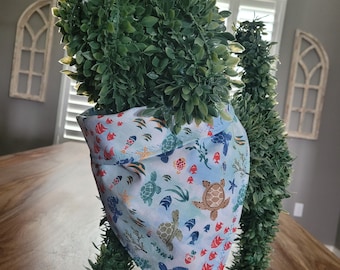 Tortugas Tortugas marinas Pañuelo para perro Tortuga Playa costera Estrella de mar Conchas marinas Bajo el mar Verano Pañuelo para perro con broche Pañuelo para gato