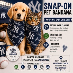New York Yankees Hond Bandana Snap Op Hond Bandana Custom Hond Bandana Kat Bandana Huisdier Bandana NY Baseball Sjaal
