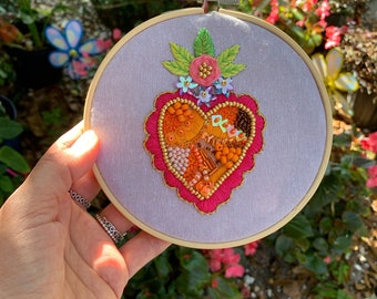 Heart Embroidery wall decor