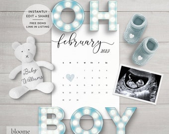 edit instantly! IT'S A BOY customizable digital pregnancy announcement for social media custom baby announcement gender reveal instagram