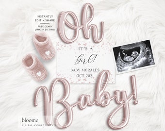Les Medias Sociaux Pour Bebe Annonce Reveler La Grossesse Etsy