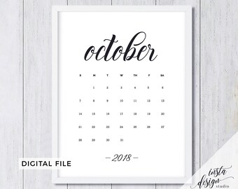 october 2018 printable pregnancy baby announcement calendar etsy