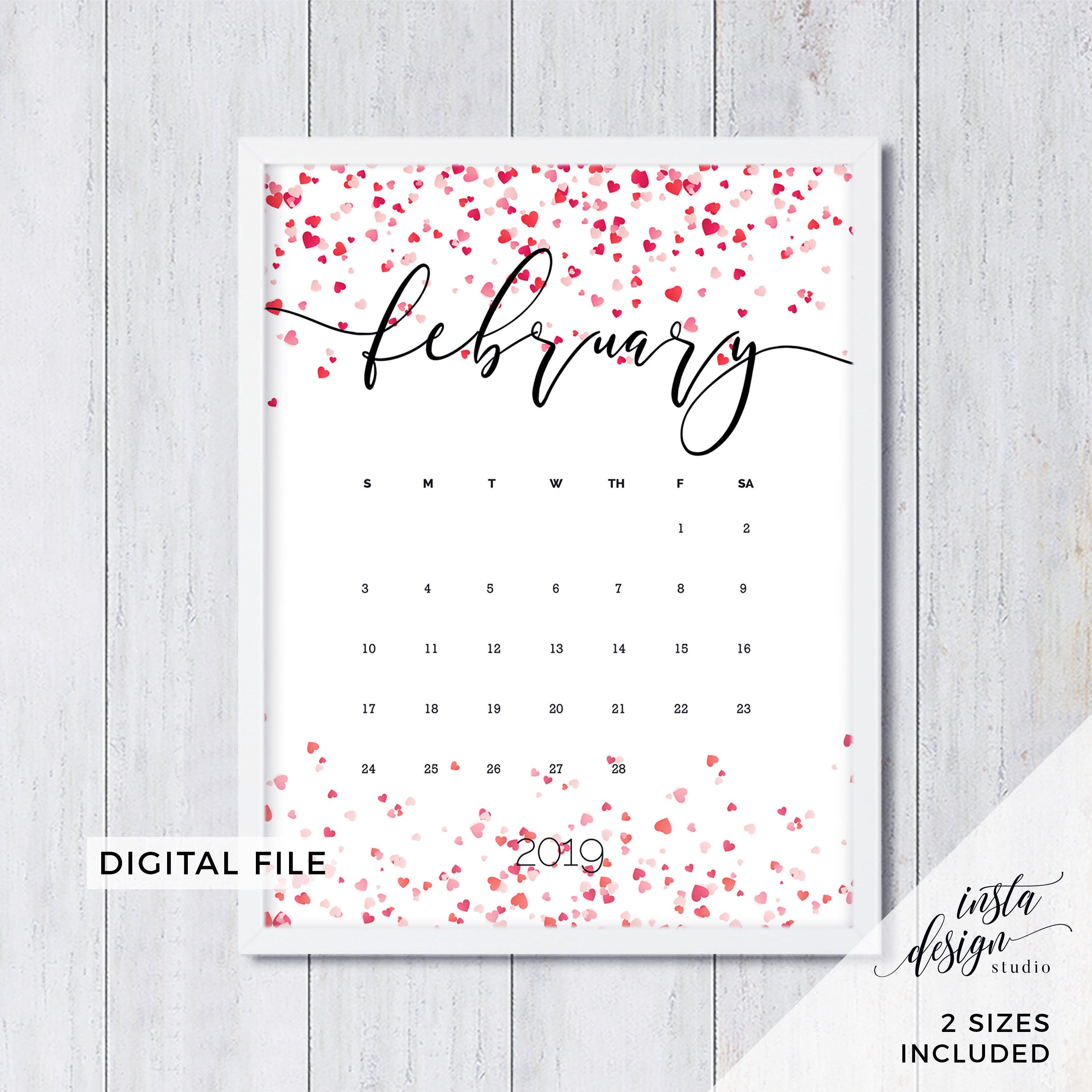 FEBRUARY 2019 Valentines Day Printable Pregnancy