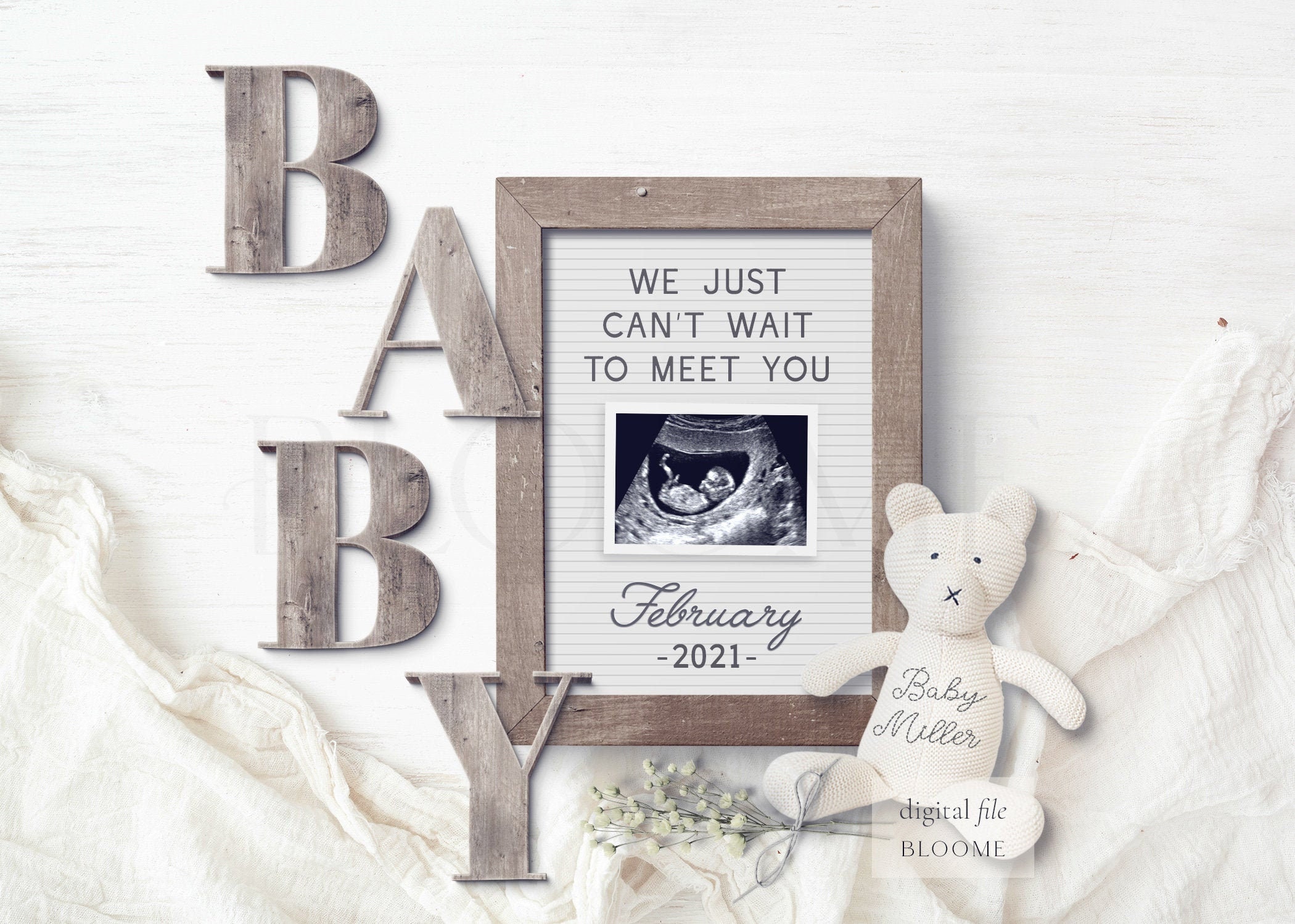 Download Letter board custom digital pregnancy announcement for ...