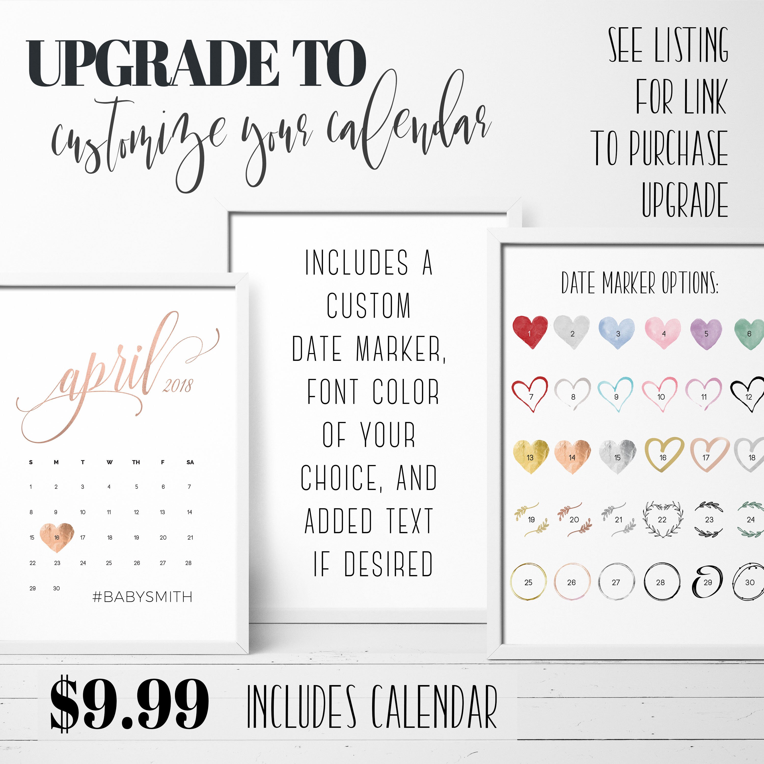 Download SEPTEMBER 2018 printable pregnancy baby announcement calendar | Etsy