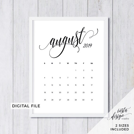 august 2019 printable pregnancy baby announcement calendar etsy calendar august 2019 printable