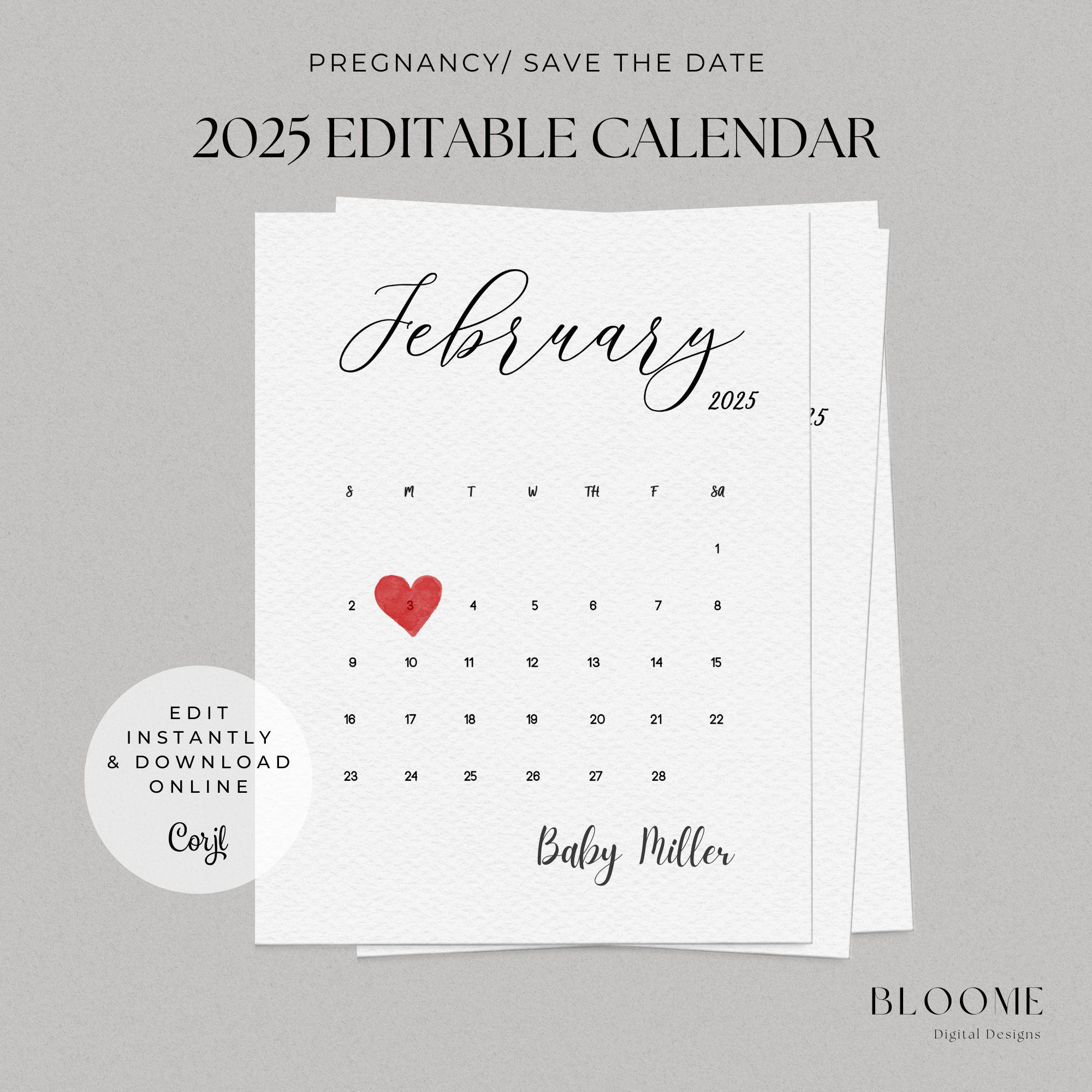 2025 Editable Calendar Instant Download Pregnancy Announcement Calendar Save the Date Spring Calendar - Etsy 2025-editable-calendar-instant-download-pregnancy-announcement-calendar-save-the-date-spring-calendar-etsy