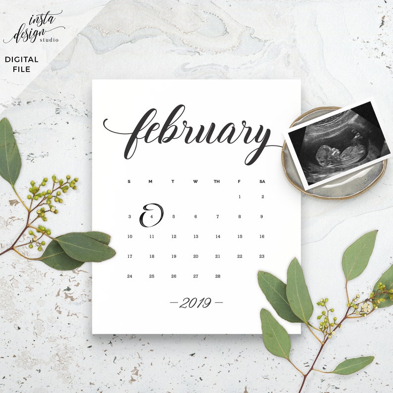 Download Custom Digital Social Media Pregnancy Baby Announcement Due Date Calendar Social Media Facebook Instagram Flat Lay Announcement Announcements Paper Party Supplies Kromasol Com