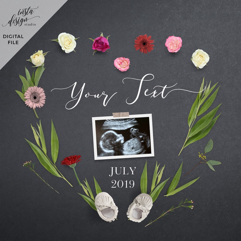 PERSONALIZED digital VALENTINES DAY pregnancy announcement for social media custom baby announcement gender reveal instagram love heart