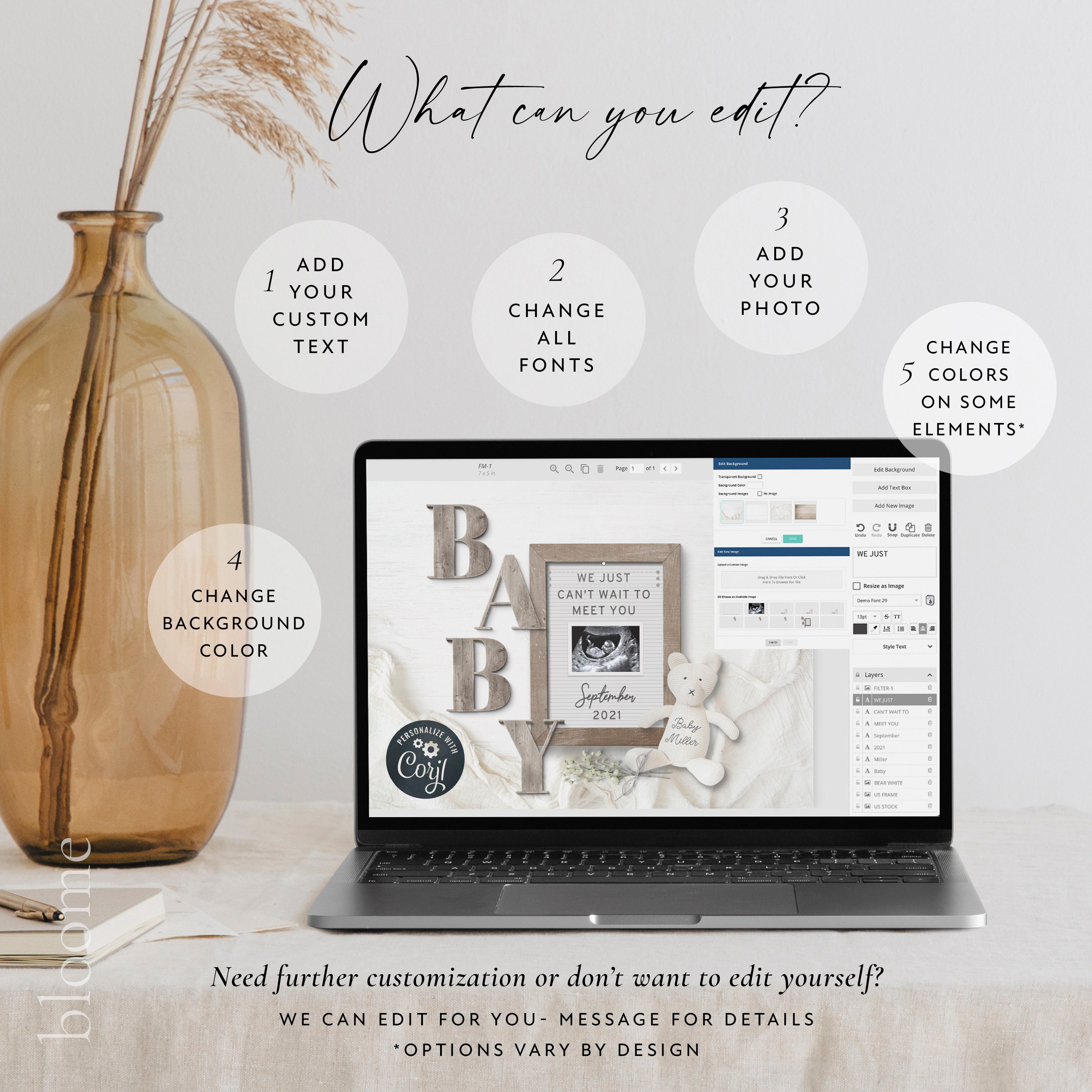 Editable TWINS Letter Board Digital Pregnancy Announcement for Etsy