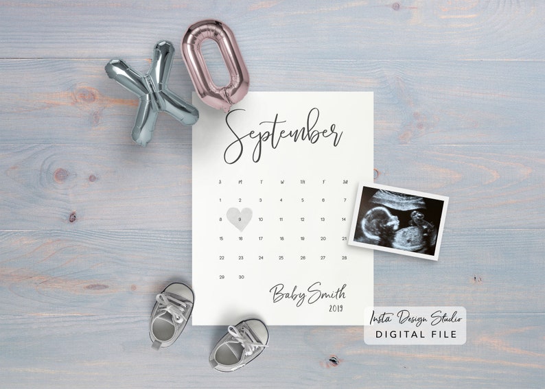 its a girl PERSONALIZED social media pregnancy announcement digital custom baby announcement gender reveal instagram due date balloon letter