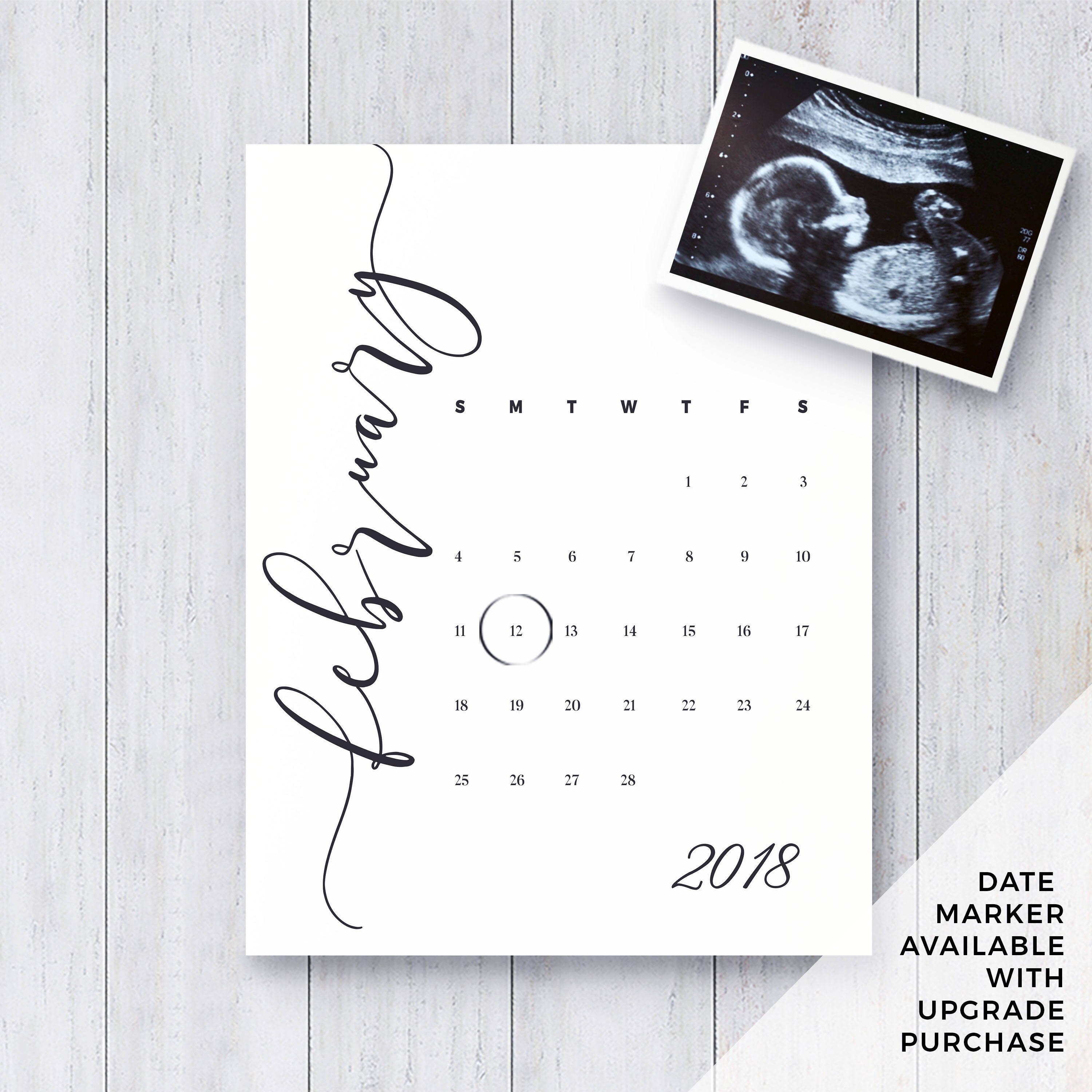 Download SEPTEMBER 2018 printable pregnancy baby announcement calendar | Etsy
