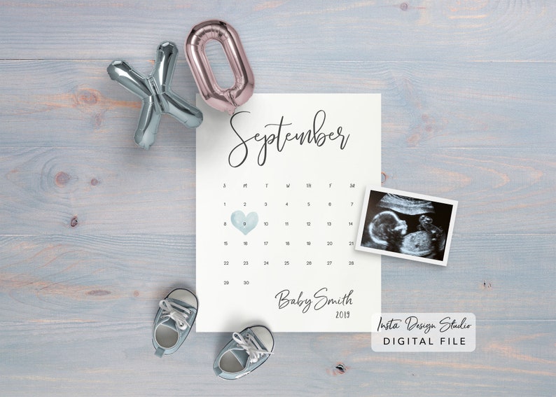 its a girl PERSONALIZED social media pregnancy announcement digital custom baby announcement gender reveal instagram due date balloon letter
