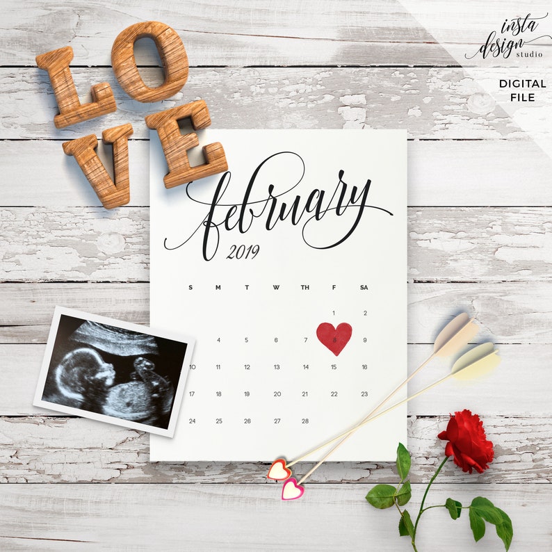 Download Customized Digital Valentines Day Social Media Pregnancy Baby Announcement Calendar Due Date Flat Lay Instagram Facebook Chalkboard Love Invitations Announcements Paper Party Supplies Delage Com Br