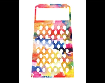 Watercolor Cheese Grater Print