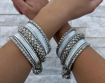 Silver Ghunghroo Bangles, Indian Wedding Kada Jewelry