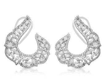 Fringe Angled Zirconia Hoops