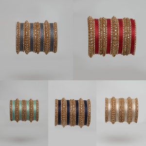 Indian bangle set in different colors , Festive indian bangles, wedding jewelry, bridal jewelry BD4