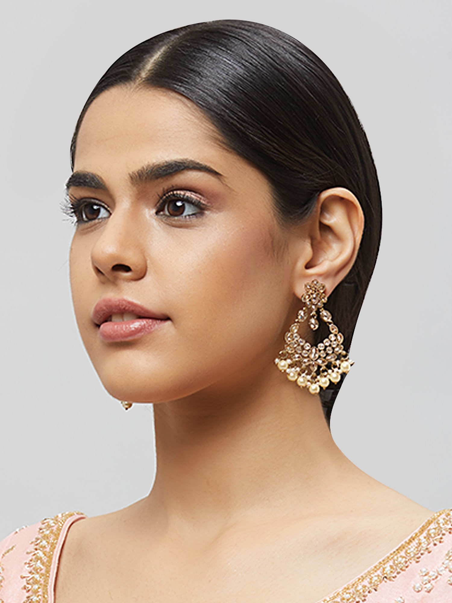 Antik Gold Ohrringe mit verschiedenen Farb Akzente, Gold Ohrringe, Indische Ohrringe, Indischer Schmuck ERD3