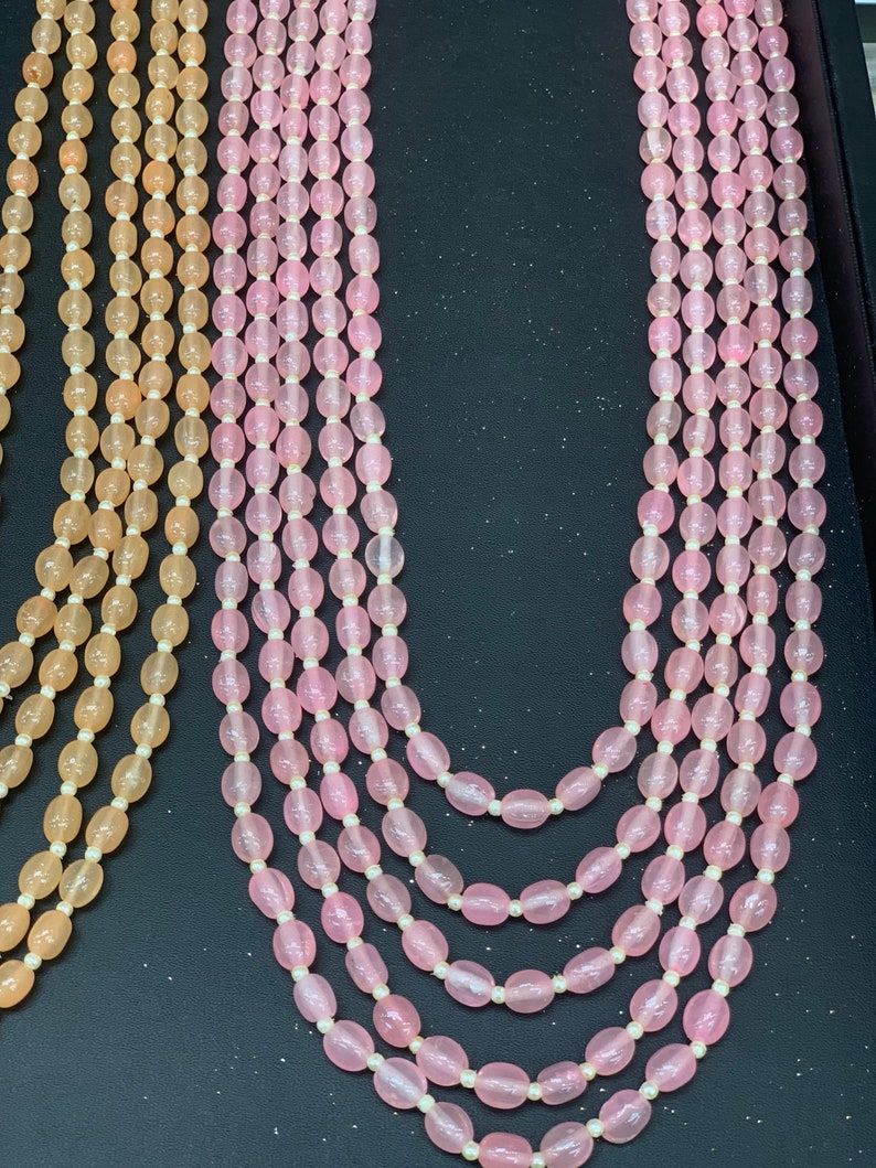 Indian mala with beads Indian multi strand necklaces in different color accents Indian jewelry Unisex necklaces