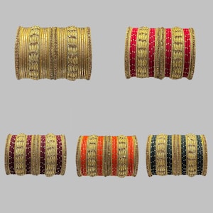 Indian bangle sets, Bridal bangles, Traditional wedding jewelry, Gold Bangles, Red Bangles, Green Bangles, Maroon Bangles, Orange Bangles
