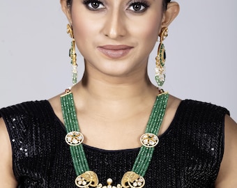 Moissanite Kundan Long Necklace Set