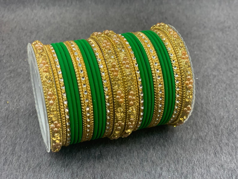 Indian bangle set Bridal bangles Traditonal wedding jewelry Metal bangles Fashion bracelets
