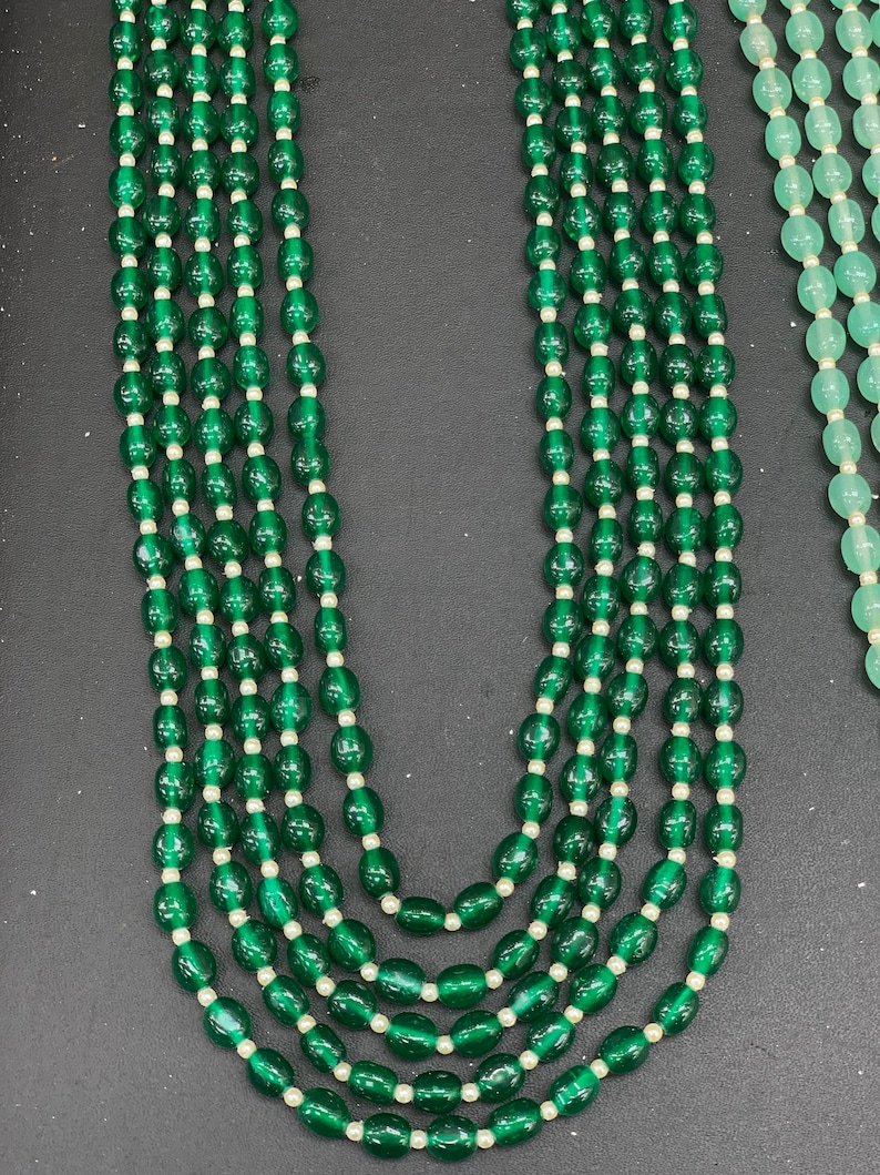 Indian mala with beads Indian multi strand necklaces in different color accents Indian jewelry Unisex necklaces