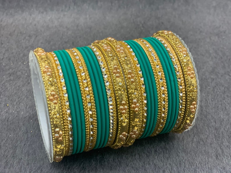 Indian bangle set Bridal bangles Traditonal wedding jewelry Metal bangles Fashion bracelets