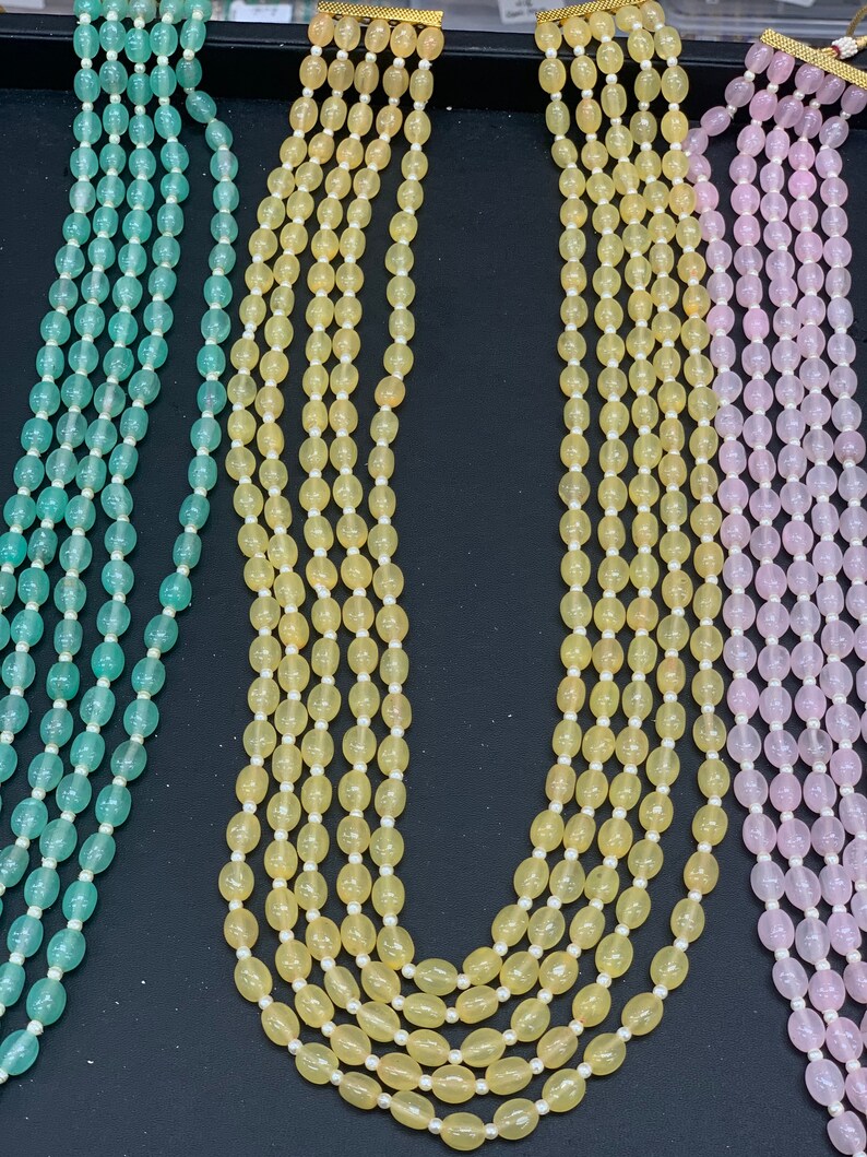 Indian mala with beads Indian multi strand necklaces in different color accents Indian jewelry Unisex necklaces