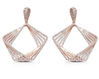 Geometric Zirconia Earrings