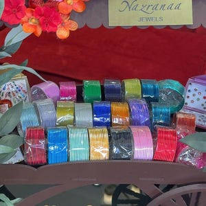 288 Metal Bangles – 24 Sets Per Box, Assorted Colors and Sizes. Gifts For Ladies Night, Wedding Event, Mehndhi, Sangeet, Bangle Bar.