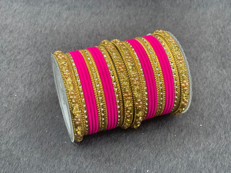 Indian bangle set Bridal bangles Traditonal wedding jewelry Metal bangles Fashion bracelets