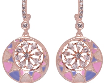 Enamel Drop Rosegold earrings