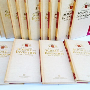 Illustrated Encyclopedia, of Invention, Science Books, Library Decor, Staging Books, Educational Books, Kids Room Decor, 21 Book Stack