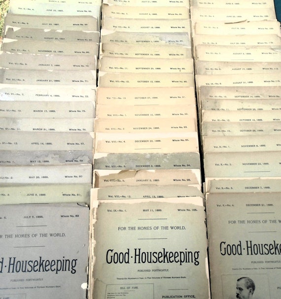 Antique Good Housekeeping Magazine Stack: 1887-1890, Home Decor - Etsy