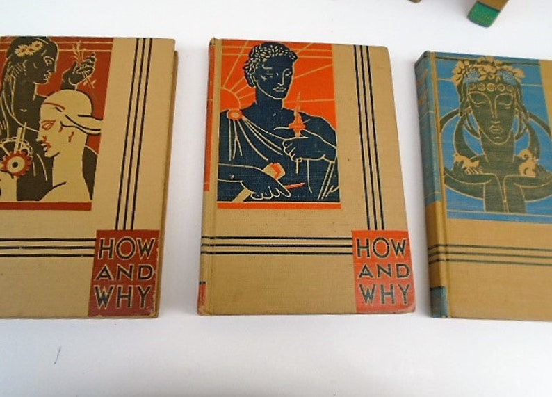 How and why books 1940 s book set colorful book decor etsy