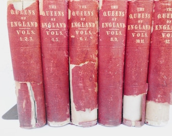 Colección de libros antiguos "Las reinas de Inglaterra": Biografías históricas de 1851