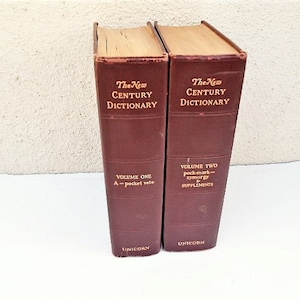Dictionary Two Volume Set, Linguists Book Set, Educational Decor, Staging