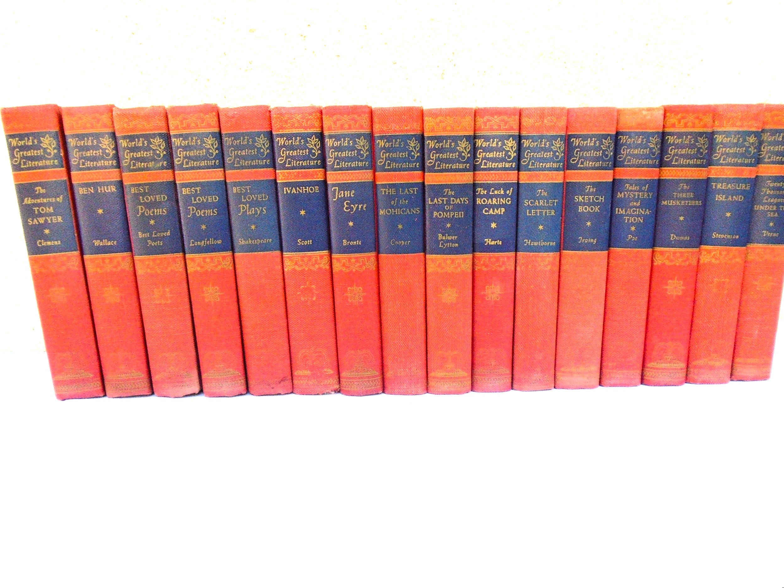 Vintage 1940s Book Set: World's Greatest Literature, Red Hardcover