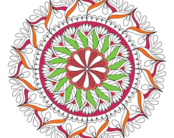 Mandala Coloring Page, Adult Coloring Page, Printable