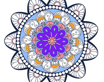 Mandala coloring page, Adult coloring page